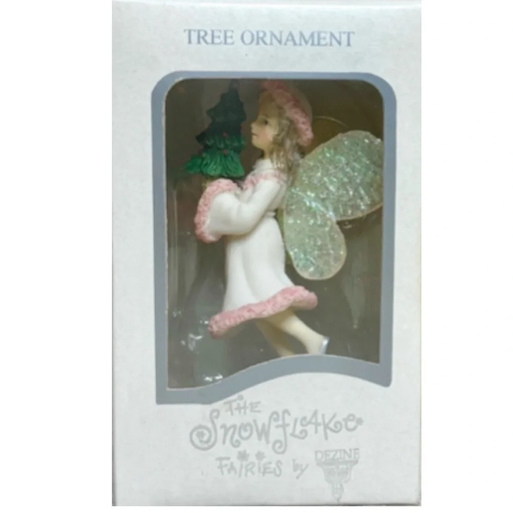 Snowflake Fairy By Dezine Christmas Ornament Vintage 1995 Soft Pink Green White